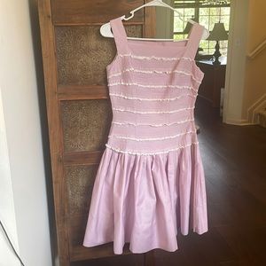 Beautiful Lavender Vintage dress with tiny pleats and lace rows